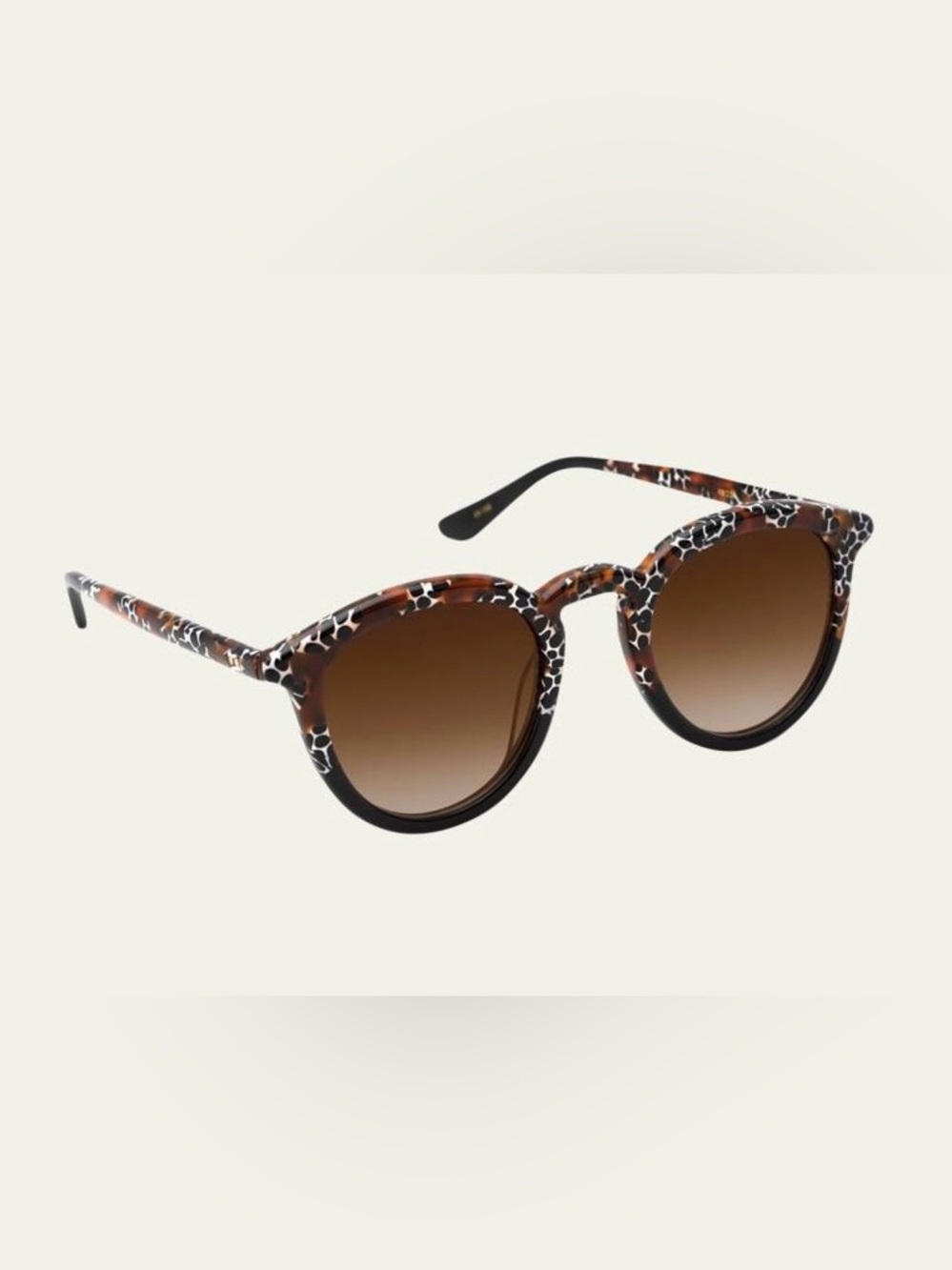 KREWE Collins Round Acetate Sunglasses  Brown Tortoiseshell Round